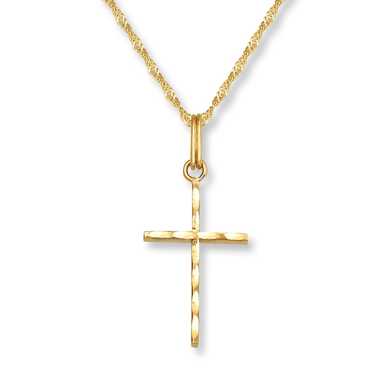 SET OF 2 NECKLACES One Rope Chain Necklace and One Cross Necklace Necklace  Set for Men Gold Stainless Steel Rope Chain and Gold Cross 