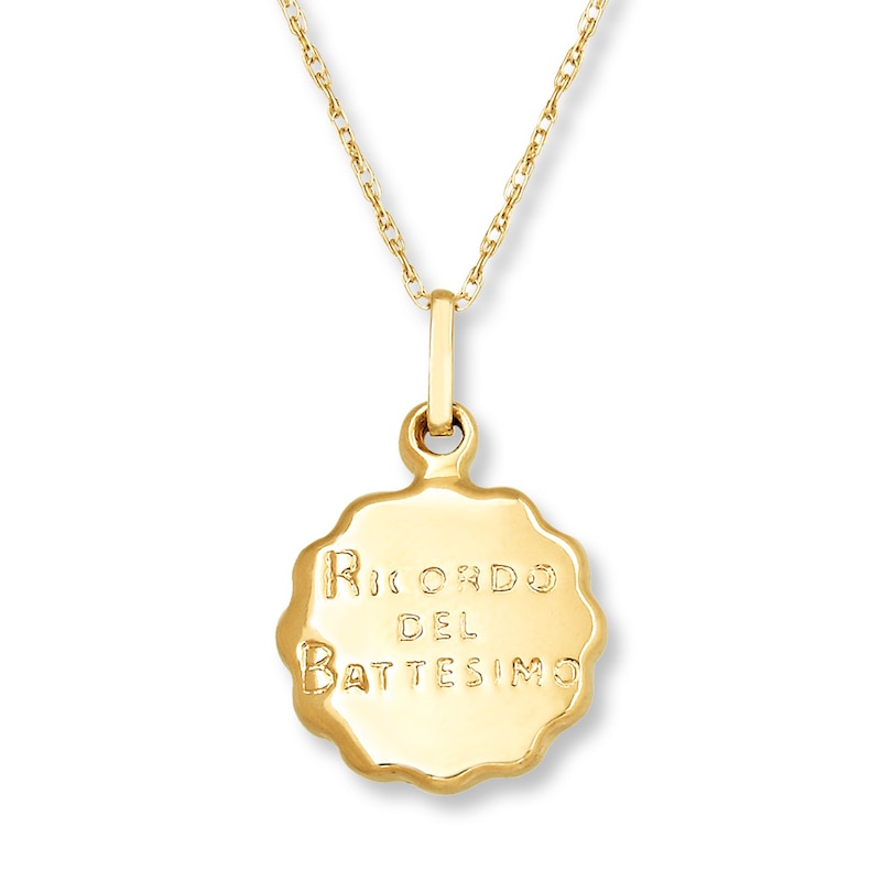 Main Image 2 of Children's Baptism Medal Necklace 14K Yellow Gold