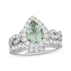 Neil Lane Pear-Shaped Green Quartz Bridal Set 1 ct tw Diamond 14K White Gold