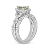 Neil Lane Pear-Shaped Green Quartz Bridal Set 1 ct tw Diamond 14K White Gold