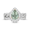 Neil Lane Pear-Shaped Green Quartz Bridal Set 1 ct tw Diamond 14K White Gold