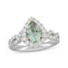 Thumbnail Image 1 of Neil Lane Pear-Shaped Green Quartz Engagement Ring 3/4 ct tw Diamond 14K White Gold