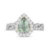 Thumbnail Image 2 of Neil Lane Pear-Shaped Green Quartz Engagement Ring 3/4 ct tw Diamond 14K White Gold