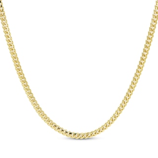 3.3mm Cuban Curb Chain Necklace Solid 10K Yellow Gold 20”