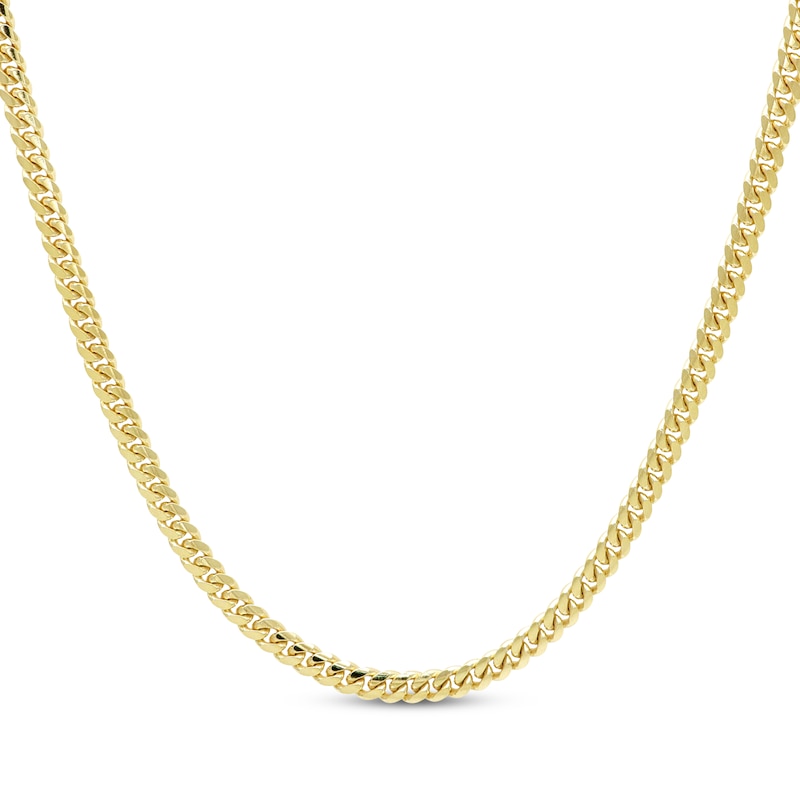 Main Image 1 of Cuban Curb Chain Necklace 3.3mm Solid 10K Yellow Gold 20”