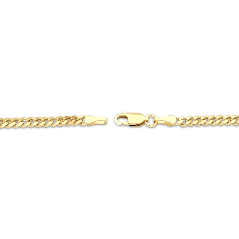 Main Image 3 of Cuban Curb Chain Necklace 3.3mm Solid 10K Yellow Gold 20”