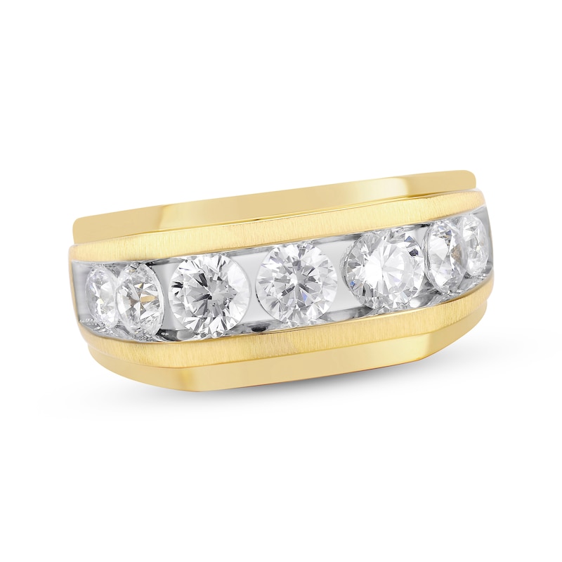 Main Image 1 of Adore Men’s Seven-Stone Round-Cut Diamond Band 2 ct tw 10K Yellow Gold