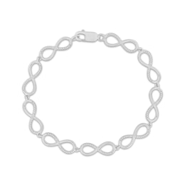 Diamond Infinity Link Bracelet 1/20 ct tw Sterling Silver 7”