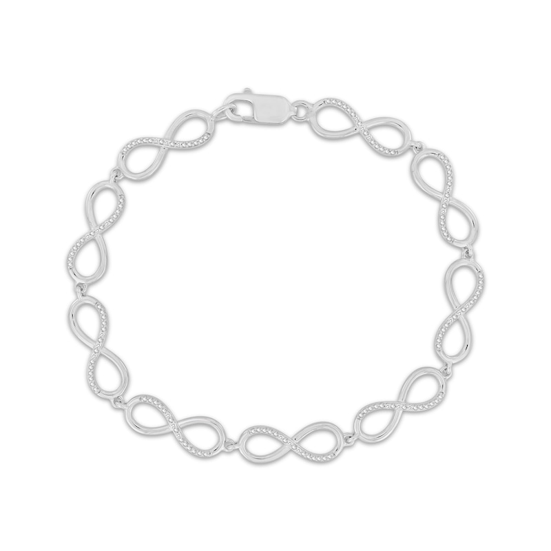Main Image 1 of Diamond Infinity Link Bracelet 1/20 ct tw Sterling Silver 7”