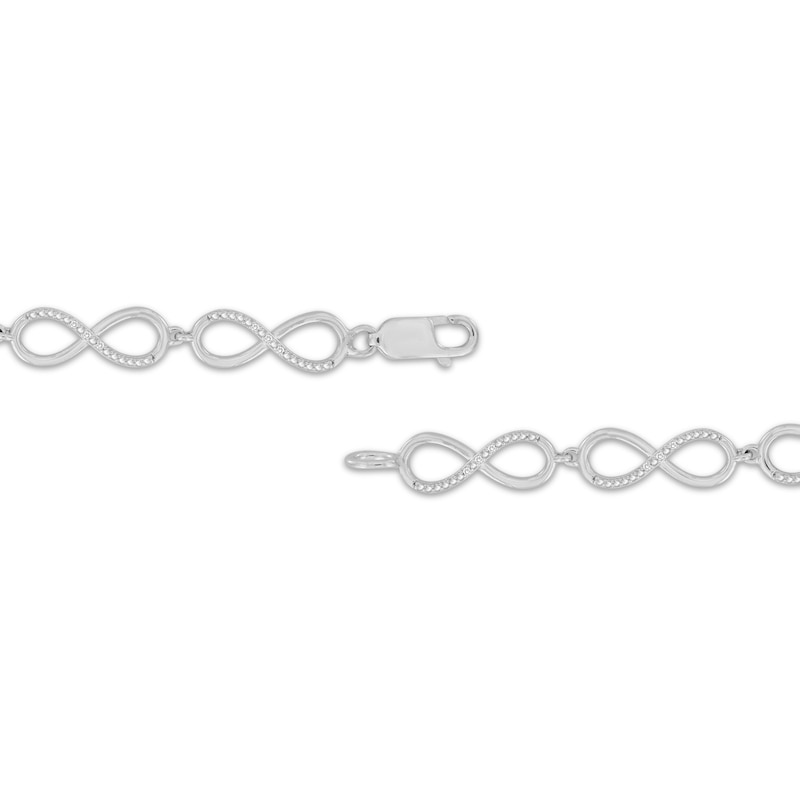 Main Image 3 of Diamond Infinity Link Bracelet 1/20 ct tw Sterling Silver 7”