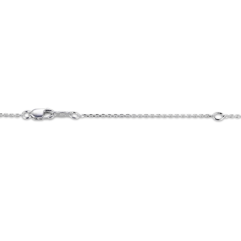 Main Image 4 of Pear-Shaped Lab-Created Ruby & Round-Cut White Lab-Created Sapphire Drop Necklace Sterling Silver 18”