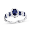 Thumbnail Image 0 of Oval-Cut Blue Sapphire & Diamond Ring 1/10 ct tw 10K White Gold