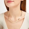 Thumbnail Image 4 of Diamond-Cut Herringbone Chain Necklace 4mm Solid 14K Yellow Gold 18&quot;