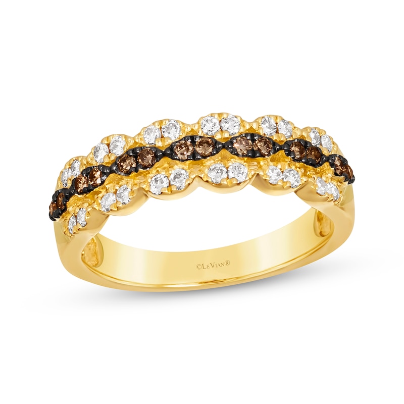 Main Image 1 of Le Vian Venetian Mosaic Diamond Scalloped Ring 3/8 ct tw 14K Honey Gold