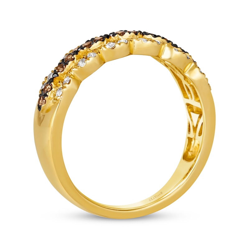 Main Image 3 of Le Vian Venetian Mosaic Diamond Scalloped Ring 3/8 ct tw 14K Honey Gold