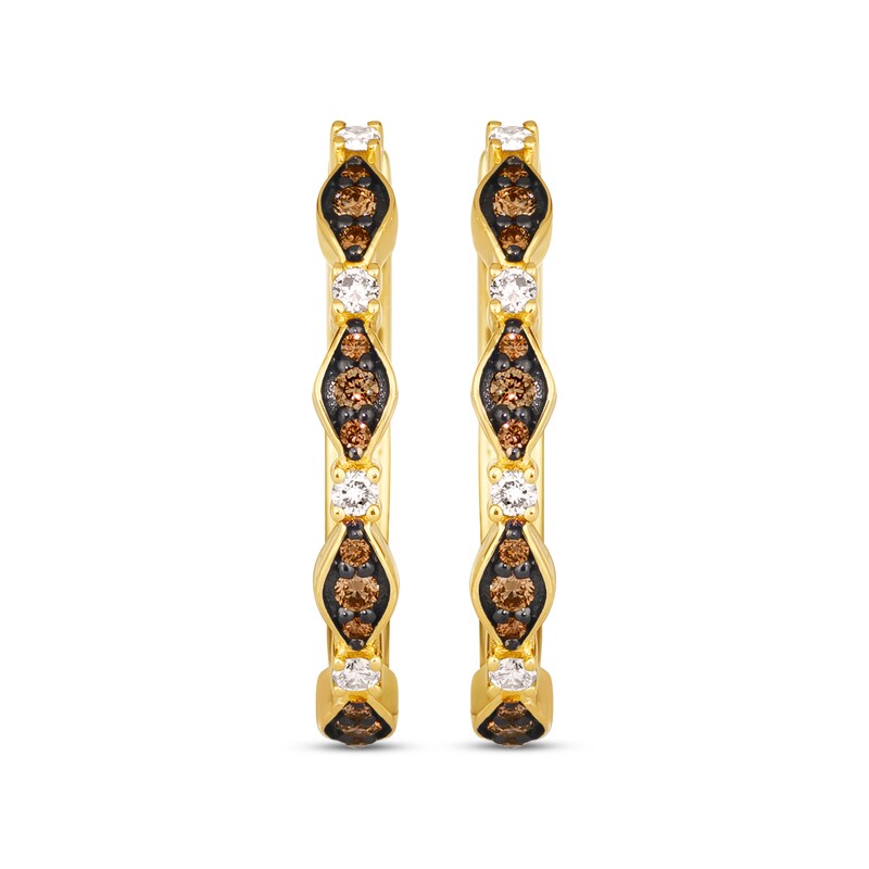 Main Image 2 of Le Vian Venetian Mosaic Diamond Hoop Earrings 1/3 ct tw 14K Honey Gold