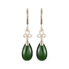Thumbnail Image 2 of Pear-Shaped Jade Teardrop Dangle Earrings 14K Yellow Gold
