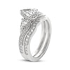 Thumbnail Image 2 of THE LEO Ideal Cut Diamond Pear-Shaped Three-Stone Bridal Set 1-1/8 ct tw 14K White Gold