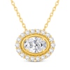 Thumbnail Image 1 of KAY Lab-Grown Diamonds Oval-Cut Halo Necklace 1 ct tw 14K Yellow Gold 18"