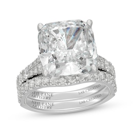 Neil Lane Artistry Cushion-Cut Lab-Grown Diamond Bridal Set 10-1/3 ct tw 14K White Gold