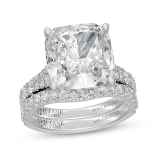 Neil Lane Artistry Cushion-Cut Lab-Grown Diamond Bridal Set 10-1/3 ct tw 14K White Gold