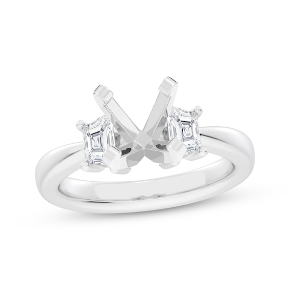 Now + Forever Lab-Grown Diamonds Trapezoid-Cut Engagement Ring Setting 3/8 ct tw 14K White Gold