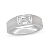 Thumbnail Image 1 of Men's Neil Lane Artistry East West Emerald-Cut Lab-Grown Diamond Solitaire Wedding Band 1-1/2 ct tw 14K White Gold