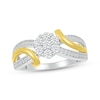 Thumbnail Image 1 of Multi-Diamond Flower Center Fashion Ring 1/2 ct tw 10K Two-Tone Gold