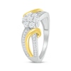 Thumbnail Image 2 of Multi-Diamond Flower Center Fashion Ring 1/2 ct tw 10K Two-Tone Gold