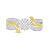 Thumbnail Image 4 of Multi-Diamond Flower Center Fashion Ring 1/2 ct tw 10K Two-Tone Gold