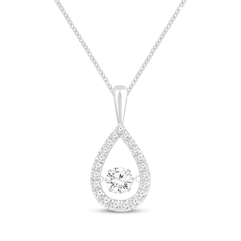 Unstoppable Love Lab-Created Diamond Teardrop Necklace 2 ct tw 14K White Gold 19"