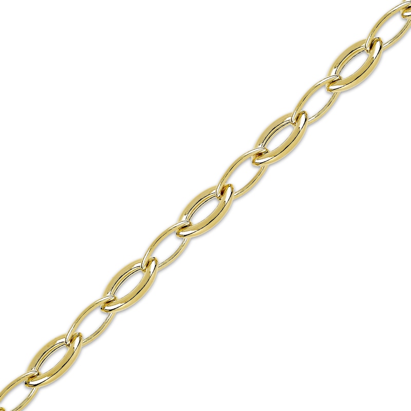 Hollow Marquise Link Chain Necklace 10K Yellow Gold 20"