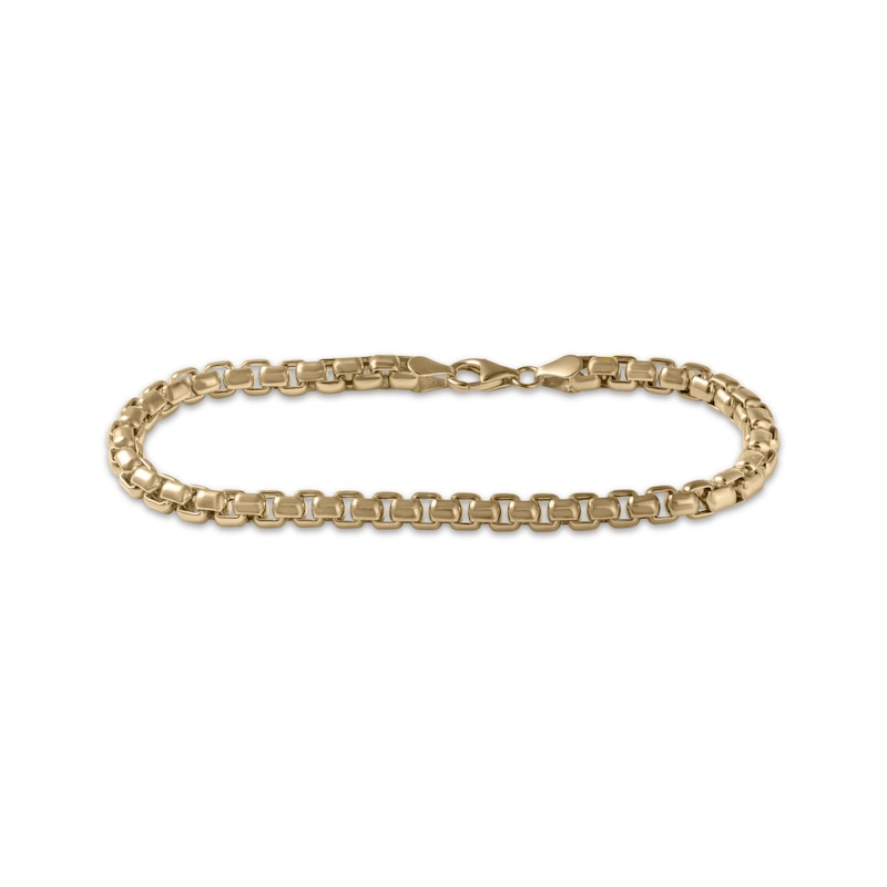 Hollow Round Box Chain Bracelet 5mm 10K Yellow Gold 8.5"