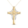 Thumbnail Image 1 of Diamond Openwork Cross Necklace 1/4 ct tw 14K Yellow Gold 18&quot;