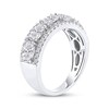 Thumbnail Image 2 of Now + Forever Lab-Grown Diamonds Oval-Cut Three-Row Anniversary Ring 2 ct tw 14K White Gold