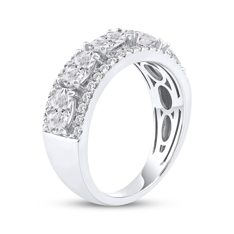 Lab-Created Diamonds by KAY Oval-Cut Three-Row Anniversary Ring 2 ct tw 14K White Gold