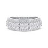 Thumbnail Image 3 of Now + Forever Lab-Grown Diamonds Oval-Cut Three-Row Anniversary Ring 2 ct tw 14K White Gold