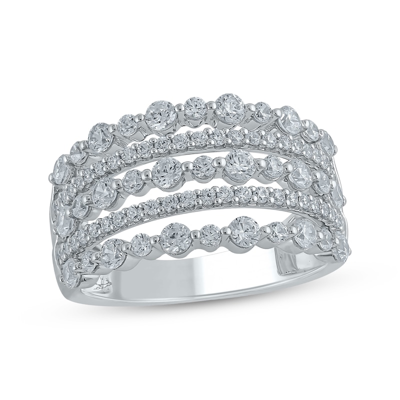 Main Image 1 of Now + Forever Diamond Five-Row Anniversary Ring 1-1/2 ct tw 14K White Gold