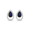 Thumbnail Image 2 of Pear-Shaped Natural Blue Sapphire & Diamond Teardrop Drop Earrings 1/4 ct tw 10K White Gold