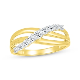 Diamond Crossover Multi-Band Ring 3/8 ct tw 10K Yellow Gold