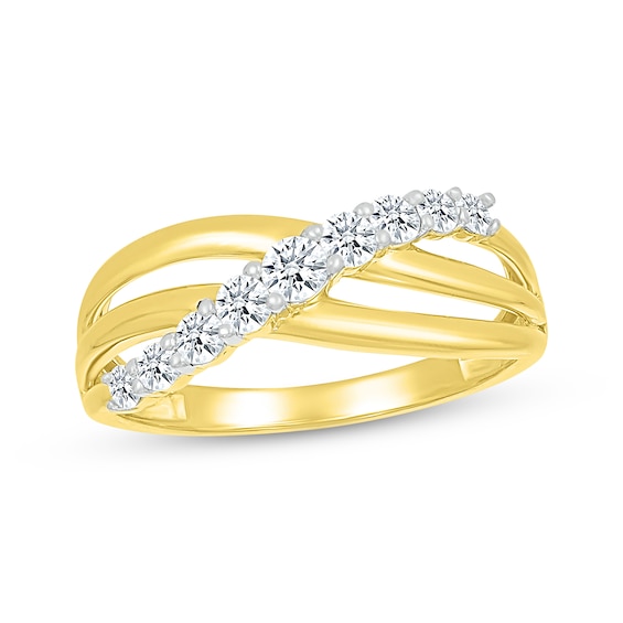 Diamond Crossover Multi-Band Ring 3/8 ct tw 10K Yellow Gold