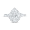 Thumbnail Image 3 of Now + Forever Lab-Grown Diamonds Pear-Shaped Double Halo Engagement Ring 1 ct tw 14K White Gold