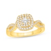 Thumbnail Image 1 of Now + Forever Round-Cut Diamond Double Halo Engagement Ring 1/2 ct tw 10K Yellow Gold