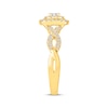 Thumbnail Image 2 of Now + Forever Round-Cut Diamond Double Halo Engagement Ring 1/2 ct tw 10K Yellow Gold