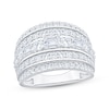 Thumbnail Image 1 of Now + Forever Lab-Grown Diamonds Round & Emerald-Cut Five-Row Anniversary Ring 2 ct tw 14K White Gold