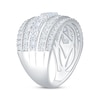 Thumbnail Image 2 of Now + Forever Lab-Grown Diamonds Round & Emerald-Cut Five-Row Anniversary Ring 2 ct tw 14K White Gold