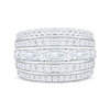 Thumbnail Image 3 of Now + Forever Lab-Grown Diamonds Round & Emerald-Cut Five-Row Anniversary Ring 2 ct tw 14K White Gold