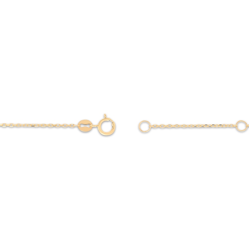 Main Image 3 of Heart & Bow Station Anklet Solid 10K Yellow Gold 10&quot;