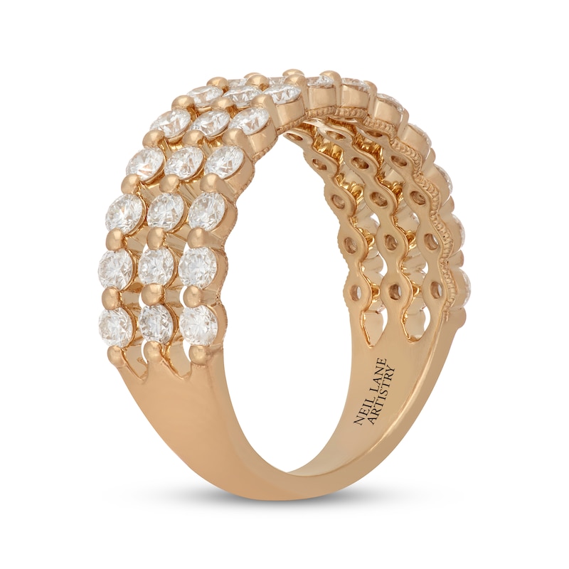 Main Image 2 of Neil Lane Artistry Lab-Grown Diamond Three-Row Anniversary Ring 1-1/2 ct tw 14K Yellow Gold