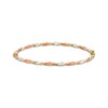Thumbnail Image 1 of Twist Bangle Bracelet Hollow 14K Yellow Gold with Rose & White Rhodium